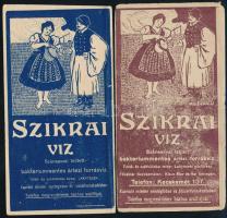 Szikrai víz artézi forrásvíz 2 db számolócédula