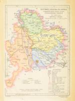 Szatmár, Ugocsa és Bereg k. e. e. vármegyék közigazgatási térképe, terv.: Tallián Ferenc, 1:400000, Magyar Földrajzi Intézet Rt., lap szélén paszpartuzás nyomaival, apró folttal, törésnyommal, 25×19 cm