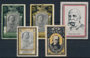 5 db Ferenc József levélzáró