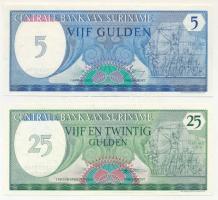 Suriname 1982. 5G + 1985. 25G T:AU Suriname 1982. 5 Gulden + 1985. 25 Gulden C:AU Krause P#125