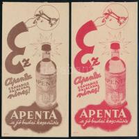 Apenta a jó budai keeserűvíz számolócédula 2 db