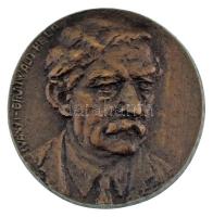 Domonkos Béla (1934-2020) 1986. "Iványi-Grünwald Béla" egyoldalas öntött bronz plakett, hátoldalán "Kiállításomra" felirat (63,5mm) T:AU