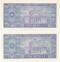 Románia 1966. 100L (2x) sorszámkövetők "C 0224 970380 - C 0224 970381" T:XF
Romania 1966....