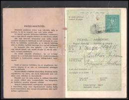 1933 A Magyar Királyság által kiállított fényképes útlevél, kopottas állapotban
