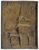 1959. Avasi templomot ábrázoló egyoldalas öntött bronz plakett (~72x93,5mm)