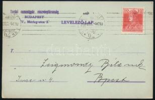 1918 Torda, cementgyár zsákrendeléssel kapcsolatos üzleti levél