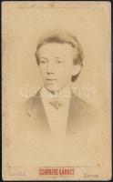 ca 1870 Fiatal férfi viziktártya fotó Lovich A. helyett Schöberl Károly kassai műterméből