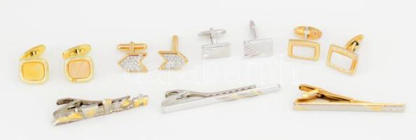 3 klf nyakkendőtű + 4 pár mandzsetta gomb