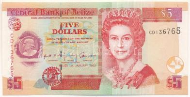 Belize 2002. 5$ "CD 136765" T:AU Belize 2002. 5 Dollars "CD 136765" C:AU Krause P#61b