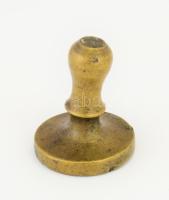 Régi német bronz pecsételő, h: 3,5 cm