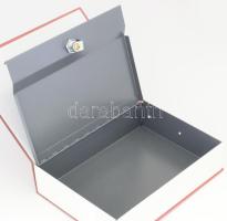 "Holy Bible" feliratú, könyv alakú fém doboz, "kazetta, két kulccsal, 26x20x6 cm