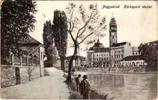 1916 Nagyvárad, Oradea; Körös-part / Cris riverside (kopott sarkak / worn corners)