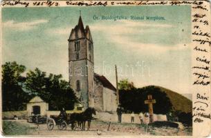 1915 Őraljaboldogfalva, Őrboldogfalva, Santamaria-Orlea; Római templom. Kendoff A. és fia kiadása / Catholic church (kopott sarkak / worn corners)