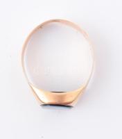 14K arany (Au) cca 1930 orosz arany gyűrű, kék anhidrit? kővel 3,5g. m: 60