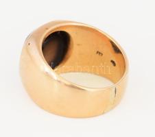 14K arany (Au) gyűrű kalcedon kőberkással, jelzett br 20,6 g