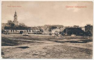 1906 Székelyhíd, Sacueni; Felső városi részlet, izraelita templom, zsinagóga. Lakatos Józsefné kiadása / street view, synagogue (Rb)