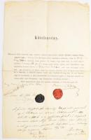 1860 Nagybarcsa (románul: Barcea Mare) kötelezvény a szászvárosi református iskola részére fizetett összegről pecsétekkel