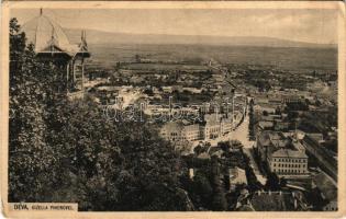 1915 Déva, látkép a Gizella pihenővel. Kroll Gyula kiadása / general view with lookout pavilion (EK)