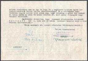 1944 Kolozsvár, Weinrich Matild "Merkur" Kötöttáru-üzem fejléces gépelt levele, másfél beí...