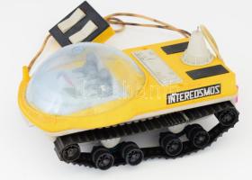 Intercosmos retro szovjet műanyag holdjármű játék, hiányos, kopott, h: 27 cm