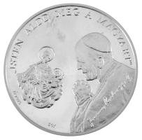 Bognár György (1944-) / Lebó Ferenc (1960-) 1991. "II. János Pál pápa látogatása - Szombathely" kétoldalas jelzett Ag emlékérem, sorszámozott tanúsítvánnyal "106", dísztokban (31,35g/0.925/42,5mm) T:PP fo.