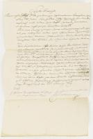 1789. márc. 27. Beregszász (Berehove), Ukrajna) Okmány okkultista pecséttel! Heinbucher Károly levele a Forgolányon élő Varga Zsigmondnak, Györgynek és Józsefnek. A levél szerint a Kalos Bertalan ellen zajló, a már 1785 óta halasztott perüket most folytatni tudják, mert áthelyezték a vármegyei tanács színe elé. A tárgyalásra 1789. május 11-én kerül majd sor. A levélíró Heinbucher Bereg megye alispánja és királyi tanácsos, egyúttal Bikkesy Heinbucher József festő édesapja volt. A család később 1790-ben nemes levelet szereztek és nevüket Bikkesyre módosították. Latin nyelvű, eredeti irat vörös viaszpecséttel. A pecsét kiváló állapotban van, a címerpajzs pedig unikális. A sisakdísz felett a mindentlátó szem (oculus Dei) lebeg.