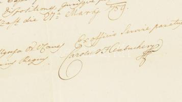 1789. márc. 27. Beregszász (Berehove), Ukrajna) Okmány okkultista pecséttel!
Heinbucher Károly leve...