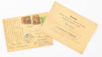 Éder Sándor műegyetemi adjunktus meghívója egyetemi előadására + munkaszolgálatos levele