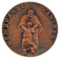 DN "Rembrandt Van. Ryn - A tékozló fiú hazatérése (részlet) / 1606-1669." kétoldalas bronzozott Al plakett (60mm) T:XF