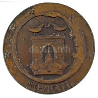 Csehszlovákia 1956. "Michalovce (Nagymihály) / 1056-1956" kétoldalas bronzozott Al emlékpl...