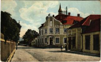 1916 Szászsebes, Mühlbach, Sebesul Sasesc, Sebes; Postamt / Postahivatal, Ernst Kellner üzlete. Erich Hutter kiadása / post office, shop (kopott sarkak / worn corners)