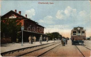 1918 Caracal, Gara / railway station, train (tiny tear)