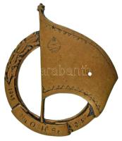 1955. "Ma. O. H. Sz. (Magyar Országos Honvédő Szövetség) 1945-1955" egyoldalas bronz koszorút és zászlót formázó emlékplakett T:VF