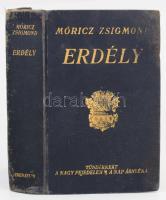 Móricz Zsigmond: Erdély. - - történelmi regénytrilógiája. Tündérkert, A nagyfejedelem, A nap árnyéka. Bp., 1935, Athenaeum, 904 p. Kiadói aranyozott egészvászon-kötés, kopott, foltos borítóval, foltos hátsó szennylappal.