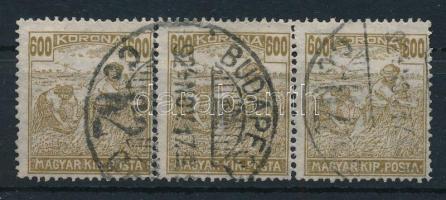 1920/1924 Arató 600K hármascsík többfelé eltolódott értékszámokkal