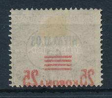 1921/1924 Hivatalos 25K/60f bélyeg a felülnyomat gépszínátnyomatával