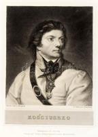 Tadeusz_Kościuszko (1746-1817) hadmérnök, lengyel és amerikai tábornok acélmetszetű portréja. 9x12 cm
