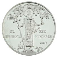 Lebó Ferenc (1960-) 1994. "Attila találkozása Nagy Szent Leó Pápával / Szent István" jelzett Ag emlékérem kapszulában, dísztokban, sorszámozott tanúsítvánnyal (31.1g/0.925/42.5mm) T:PP