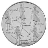 1996. "Magyarok népvándorlása és honfoglalása - Kik vagyunk / Rovásírás" jelzett Ag emlékérem kapszulában, dísztokban, sorszámozott tanúsítvánnyal (31.1g/0.925/42.5mm) T:PP