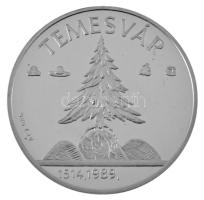 1989. "Temesvár 1514,1989 / Ne hagyd el Erdélyt, Erdélyt Istenem!" jelzett Ag emlékérem tokban, tanúsítvánnyal (31,41g/0.925/42,5mm) T:AU (PP)