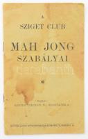 cca 1924 A Sziget Club Mah Jong szabályai. Bp., Kertész József-ny., 20 p. Kiadói tűzött papírkötés, foltos.