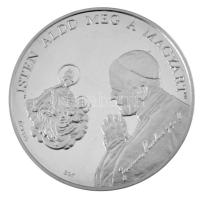 Bognár György (1944-) / Lebó Ferenc (1960-) 1991. "II. János Pál pápa látogatása - Máriapócs" Ag emlékérem, tanúsítvánnyal, dísztokban (31,1g/0.925/42,5mm) T:PP