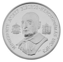 Bognár György (1944-) 1991. "Mindszenty József bíboros-hercegprímás 1892-1975" kétoldalas, jelzett Ag emlékérem, sorszámozott tanúsítvánnyal, eredeti dísztokban (31,30g/0.925/42,5mm) T:PP