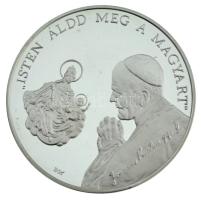 Bognár György (1944-) / Lebó Ferenc (1960-) 1991. "II. János Pál pápa látogatása Magyarországon - Debrecen" Ag emlékérem, dísztokban, tanúsítvánnyal (31,1g/0.925/42,5mm) T:PP