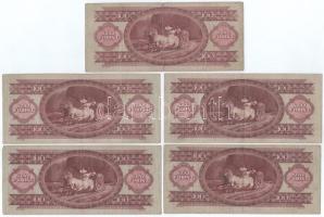 1957. 100Ft (10x) mind különféle sorozatszámmal "B 036 - B 494" között T:F,VG
Adamo F29