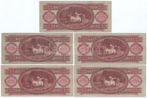 1962. 100Ft (5x) mind különféle sorozatszámmal "B 176 - B 700" T:F,VG
Adamo F31