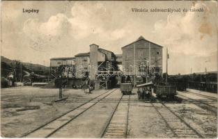 1915 Lupény, Lupeni; Viktória szénosztályozó és rakodó. Róth Vilmos kiadása / coal mine, coal classification plant and loading site, industrial railway (EB)
