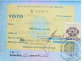 1993 Útlevél brazil vízummal, fényképpel