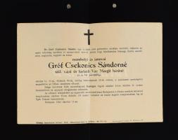 1941 gr. Csekonics Sándorné br. Vay Margit gyászjelentése