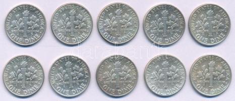 Amerikai Egyesült Államok 1964. 10c Ag "Roosevelt" (10xklf) T:XF
USA 1964. 10 Cents Ag &q...